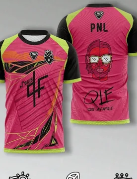 Camiseta de fútbol estilo PNL para hombre - Camisa de manga corta con estampado gráfico rosa & verde neón, top de moda callejera para fanáticos de - Shein - FashionsVida