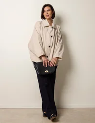 Oversized Short Length Trench Coat - M/L / BEIGE - female