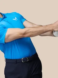 Men’s Golf Striped Short Sleeve Polo Top - Blue BLUE XS male