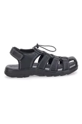Sandali neri con velcro ed elastico 2208 42