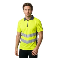 Polo à Manches Courtes Safe Supreme 50130 Hi-Vis Yellow / Dark Anthracite XL