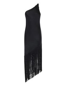 Pinko Vestito In Raso Con Frange