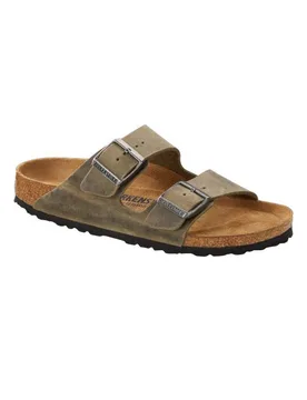 Sandalo Arizona kaki in pelle oleata invecchiata - Birkenstock - FashionsVida
