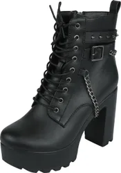 Rock High Heel - Boots With Belts And Chains - EU37 bis EU41 - für Damen - Größe EU41 - schwarz - Frauen - female