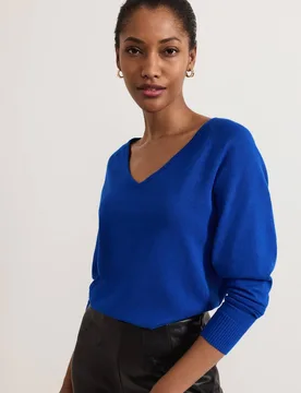 Senita Fine Knit Jumper - Cobalt - Size: S - Phase Eight - FashionsVida