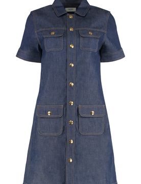 CELINE Mini Dress in Raw Wash Denim