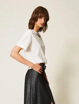 T-shirt slim avec broderie - Actitude by Twinset - FashionsVida