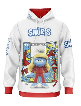 Felpa Con Cappuccio Smurfs Manga White M