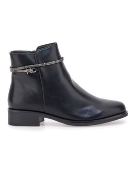 Stivaletti neri con cinturino gioiello 9Y08616 36