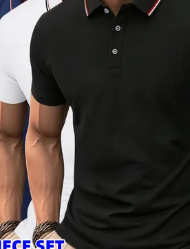 Piezas/paquete Camisas polo de verano versátiles y de moda para hombres, camisas polo casuales y de negocios transpirables, camisetas deportivas para - Shein - FashionsVida