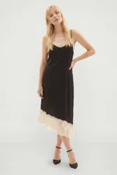 Women's Abby Lace Insert Midi Dress in Black Size: 14 - Black - Size: 14