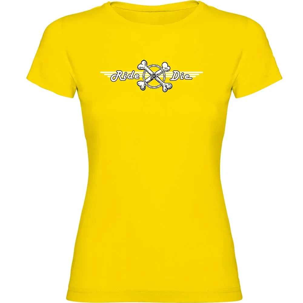 Maglietta A Maniche Corte Ride Or Die Yellow - Kruskis - FashionsVida