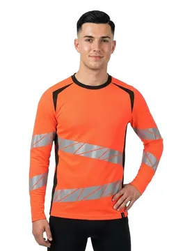 Polo à Manches Longues Accelerate Safe 19081 Hi-Vis Red / Dark Anthracite 2XL