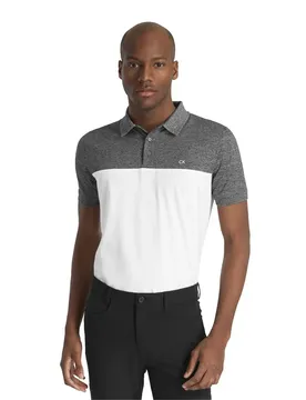Golf Polo à Manches Courtes Colour Block Charcoal Marl / White 3XL