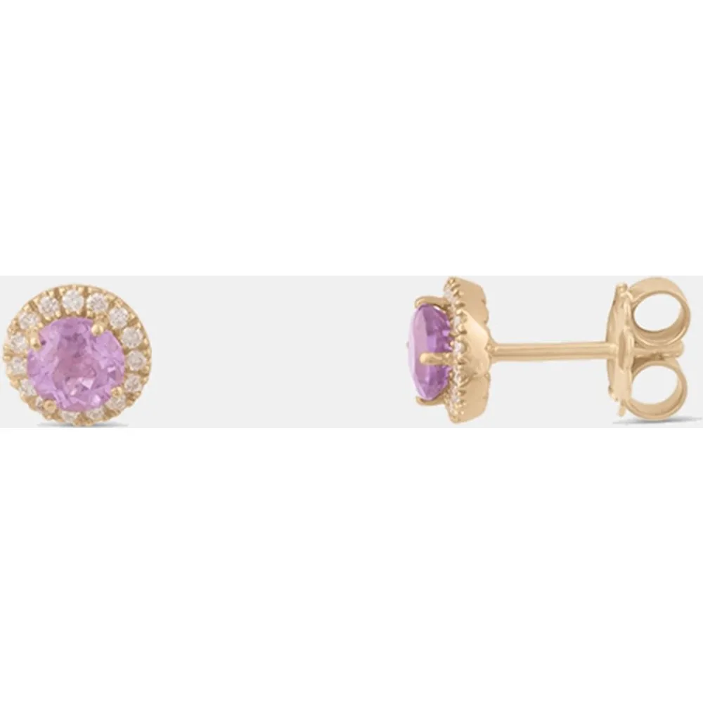 Pendientes de oro, diamantes y amatista - El Corte Inglés - FashionsVida