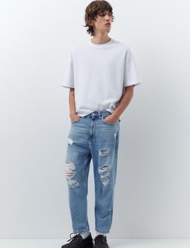 Jeans Relax Fit Strappati