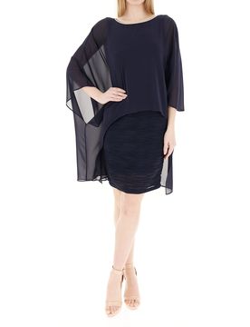 Abito inserto chiffon BLU NOTTE 52