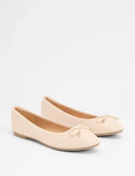 Womens : Darcy Comfort Bow Detailed Ballerina Flats - Beige - Size Uk 5 - Good for the Sole - FashionsVida