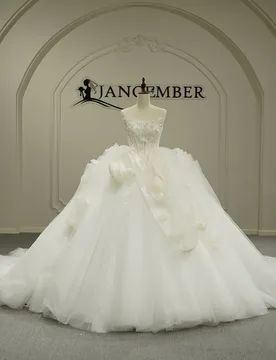 Wedding Dress Sequins With Beading Lace Up Back Ball Gown Sleeveless Strapless Bride Customized Court Train Vestido De Novia - Aliexpress - FashionsVida