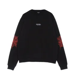 Felpa Leggera Girocollo Uomo Red Cobweb Print Crewneck Black/red