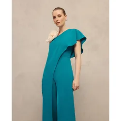 Mono asimétrico de mujer con flor en hombro