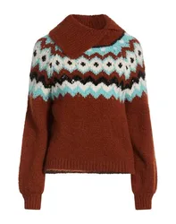 Rollkragenpullover Damen Rostrot XS Damen