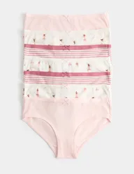 Pack Cotton With Stretch Ballerina Knickers (18 Mths - 10 Yrs) Dusky Pink female