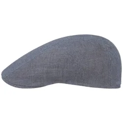 Herringbone Linen Flat Cap by - blue - Herren - Size: 55 cm