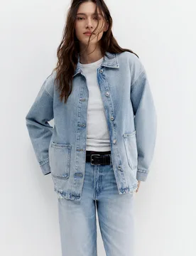 Worker Denim Overshirt (Size: ) - Pull&bear - FashionsVida
