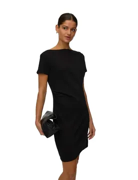 Vestito Corto A Maniche Corte Mille Black XS