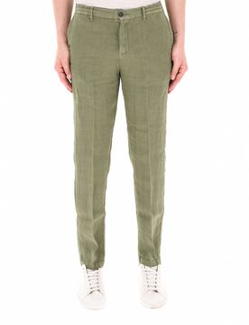 Pantalone in lino VERDE OLIVA 36