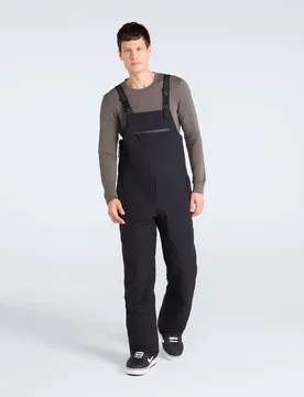 Powder Mens Bib Front Ski Pants - Black - Black - Size: S - Animal - FashionsVida