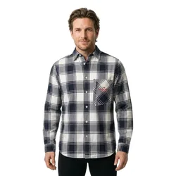 Chemise à Manches Longues Flannel Sky Captain / Castle Wall S