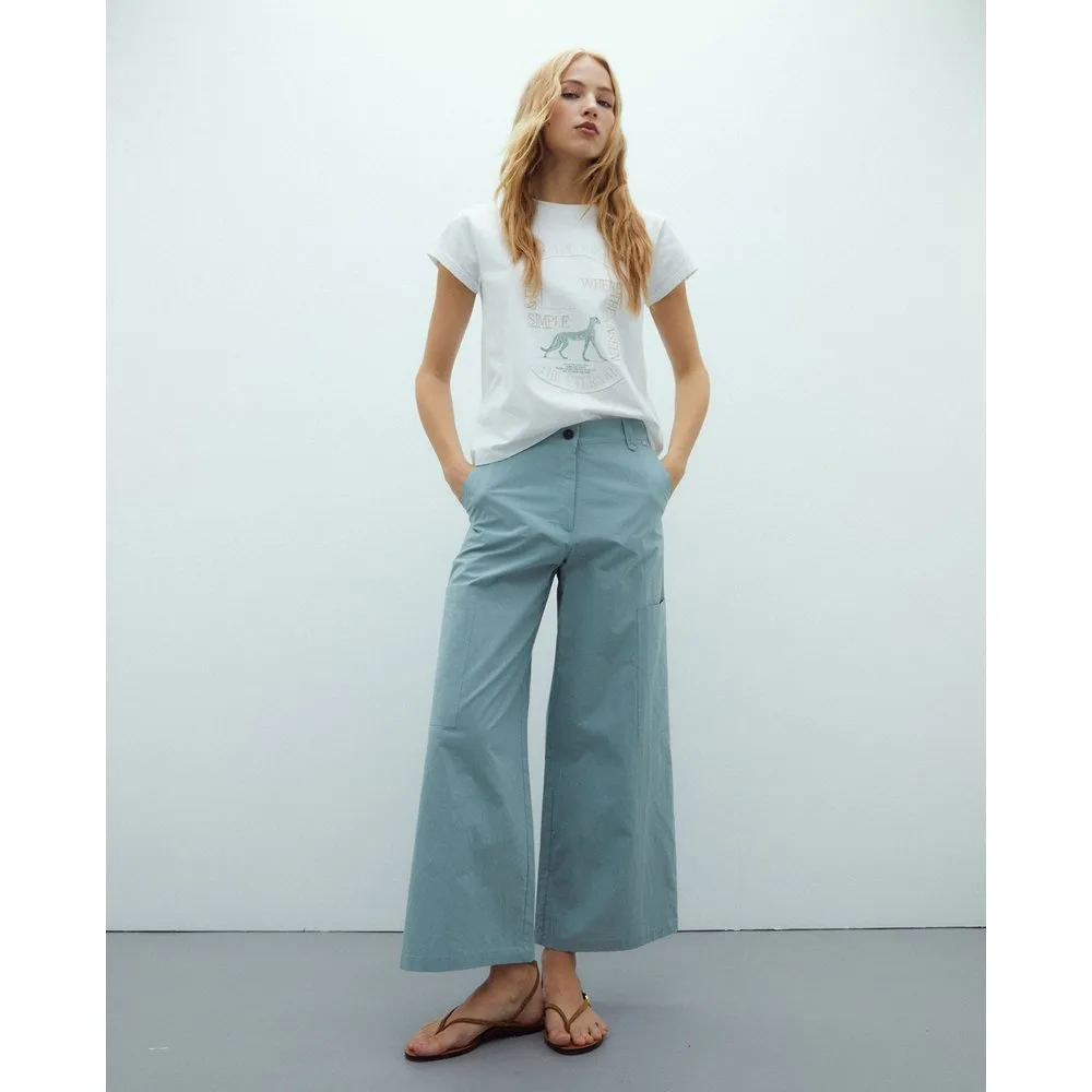Camiseta de mujer corta liso - Andam - FashionsVida