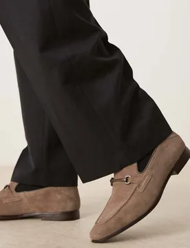 Mens Loafers In Taupe Suede With Snaffle - Brown - Size Uk 6 - ASOS DESIGN - FashionsVida