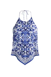 Alice + Olivia Top White/blue