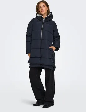 Abrigo largo acolchado con capucha de mujer - Only - FashionsVida