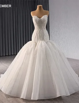 Luxurious Arabic Style Mermaid Wedding Gowns Strapless Train Customized Princess Sparkly Bridal Party Dress vestidos de novia - Aliexpress - FashionsVida