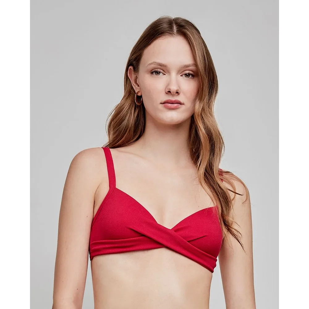 Top de bikini de capacidad en tejido de estructura - Gisela - FashionsVida