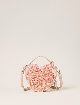 Sac à bandoulière en caur avec fleurs