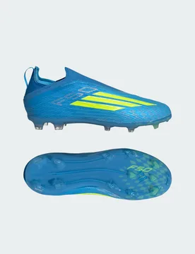Scarpe da calcio F50 ELITE Laceless Firm Ground Football Boots bambini 30 Lucid Ray Blue / Team Solar Yellow 2 / Lucid Aquamarine - Adidas - FashionsVida