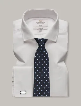 Regular Fit Non Iron Pure Cotton Twill Shirt White male - Hawes & Curtis - FashionsVida