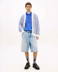 Bermuda baggy in denim chiaro light wash di puro cotone