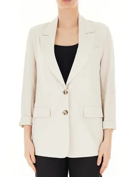 Blazer misto lino BEIGE XL - Rinascimento - FashionsVida