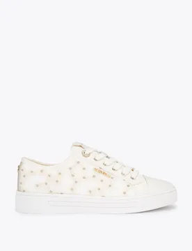 Mesh Floral Lace Up Trainers White female - Carvela - FashionsVida
