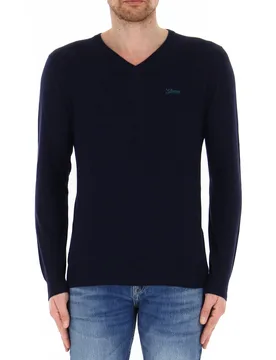 Guess Maglia scollo V BLU XL - Guess - FashionsVida