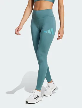 Womens Train Essentials Big Logo Full-Length Leggings - Teal - Size Medium - adidas performance - FashionsVida