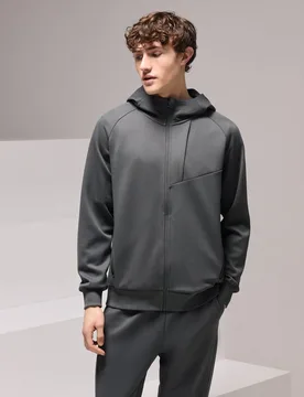 Sudadera abierta de viscosa con capucha Sportcasual para hombre - Boomerang - FashionsVida