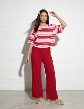 T-shirt in cotone a righe - multicolor