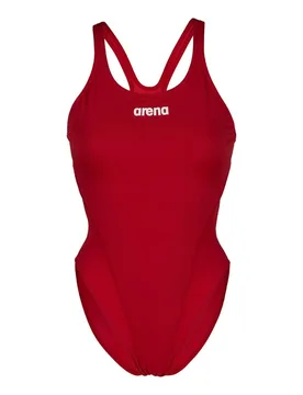 Team Swim Tech Solid Swimsuit Red / White FR 38 Women - Arena - FashionsVida